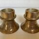 Pair of bronze candlesticks with tulip base