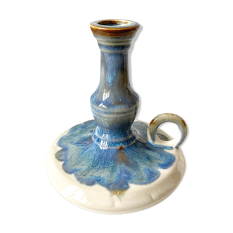 Enamelled stoneware candle holder