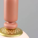 Mid-Century Italian Brass & Opaline Glass Pendant Lamps, Set of 2