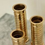 Mid-century Swedish brass candlestick trio