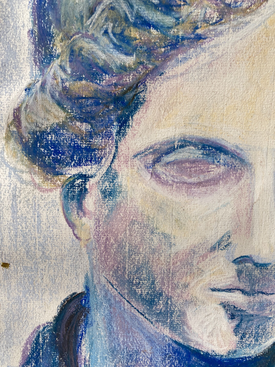 Pastel bust portrait on paper