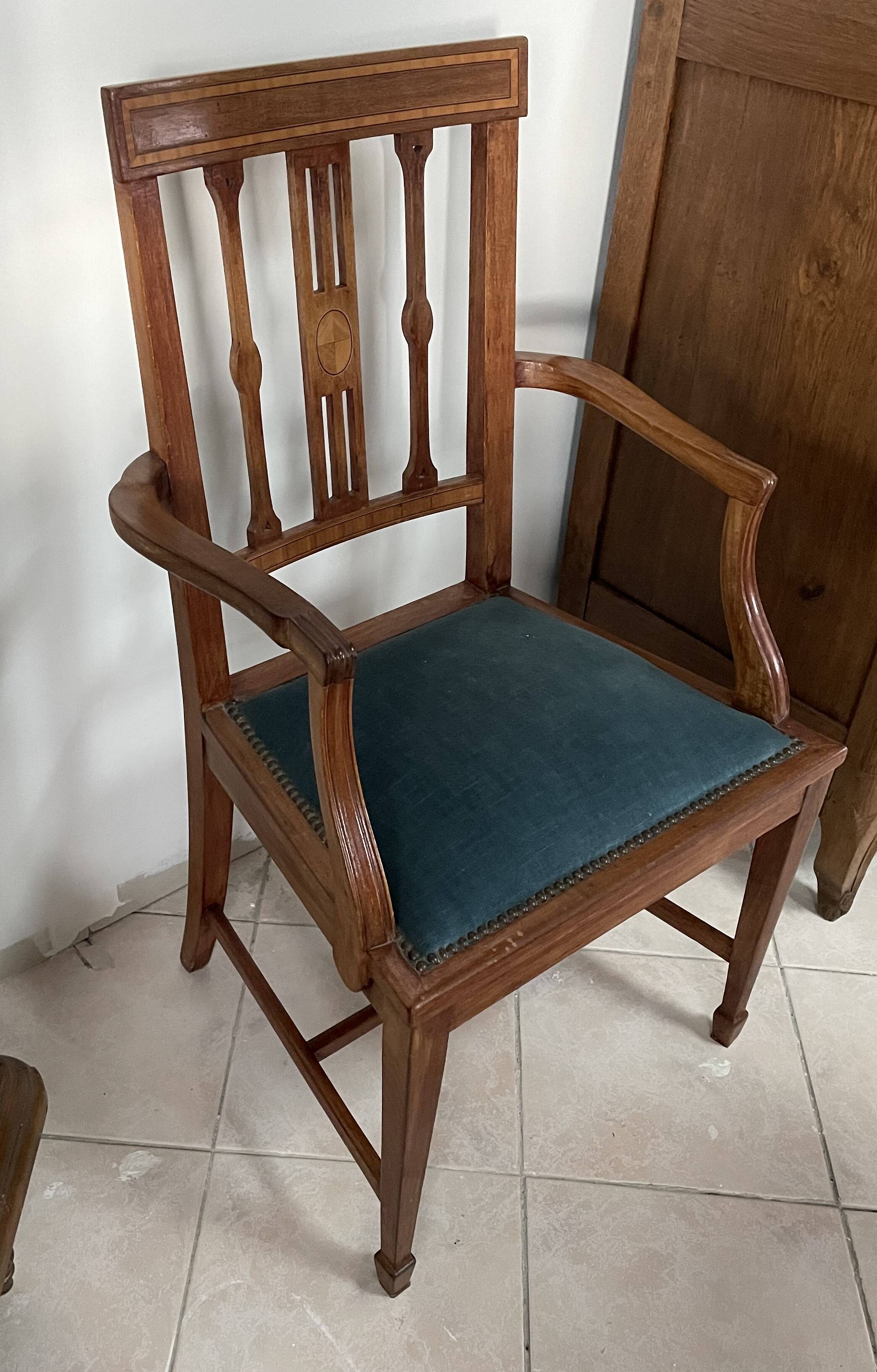 Art Deco armchair with armrest
