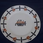 7 flat plates made of Earthenware from Badonviller DOC diam basket pattern 24 cm