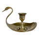 Brass swan cellar rat candle holder