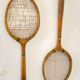 Old pair of vintage tennis rackets