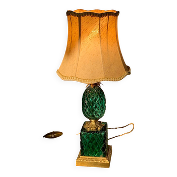 Pineapple lamp and emerald green crystal
