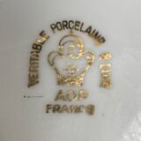 ADP France white and gold porcelain sugar bowl