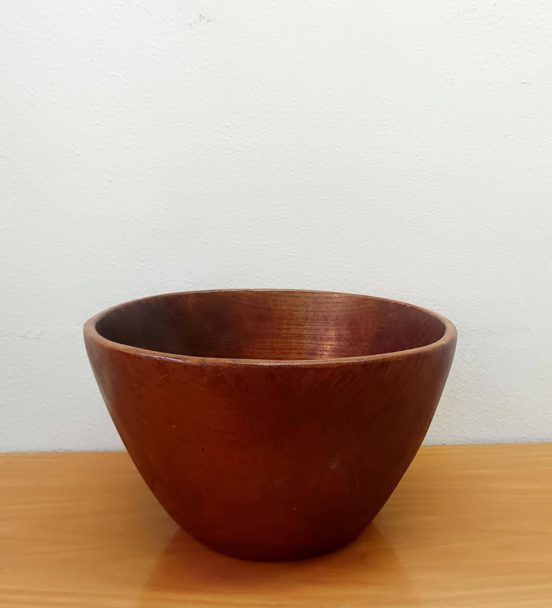 Large vintage teak bowl