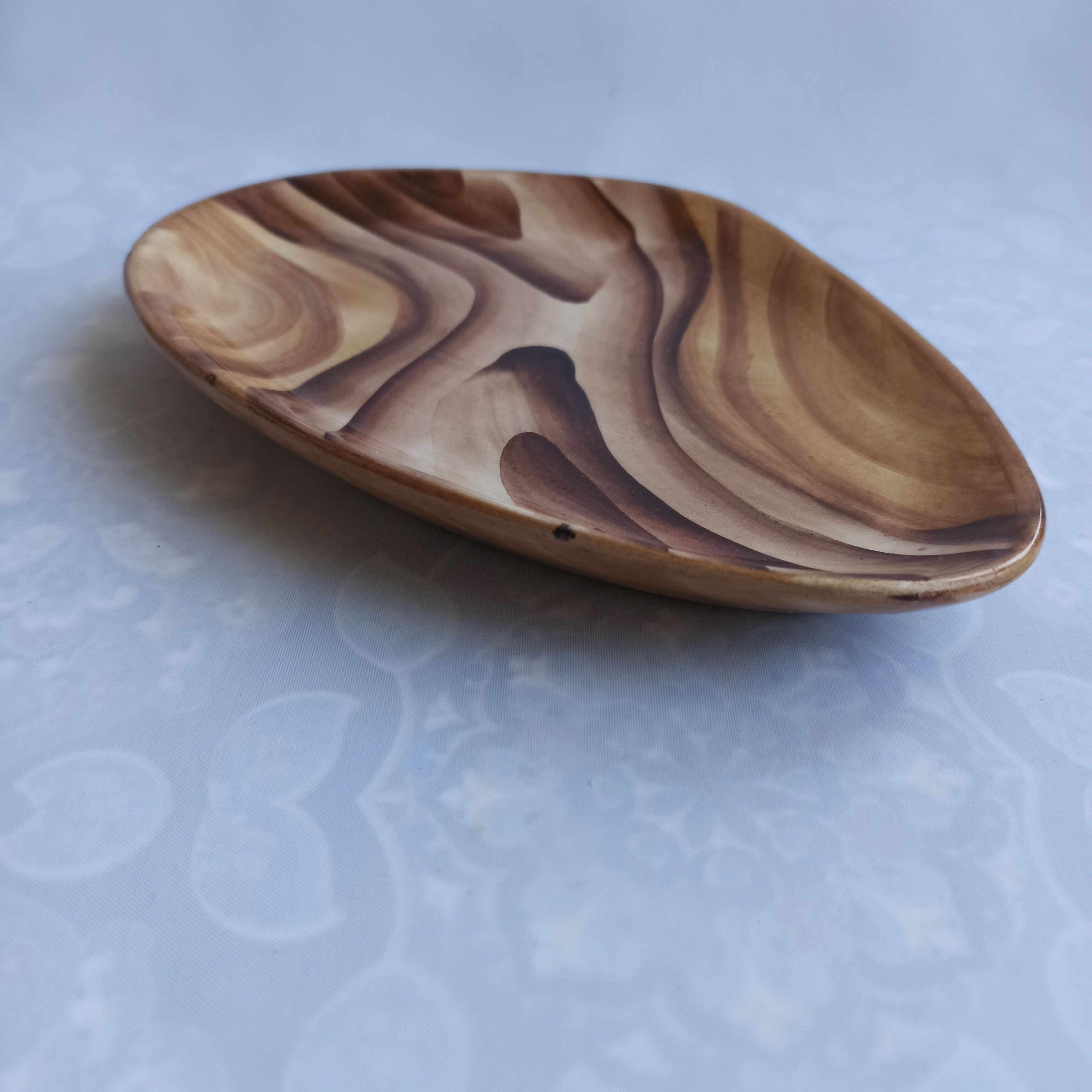 Fake wood dish Vallauris vintage