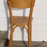 Set of 6 Baumann chairs, light beech, 1960