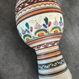 Vase pottery decorative porcelain stoneware decoration of painting polychrome hand 24 cm
