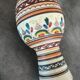 Vase poterie décorative en grès  cérame décor de peinture polychrome main 24 cm