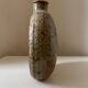 Vintage round, flat-bottomed stoneware bud vase