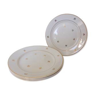 Lot de 4 assiettes plates vintage en porcelaine de Badonviller