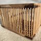 Caisse panier cage de filature XIXe à barreaux bois