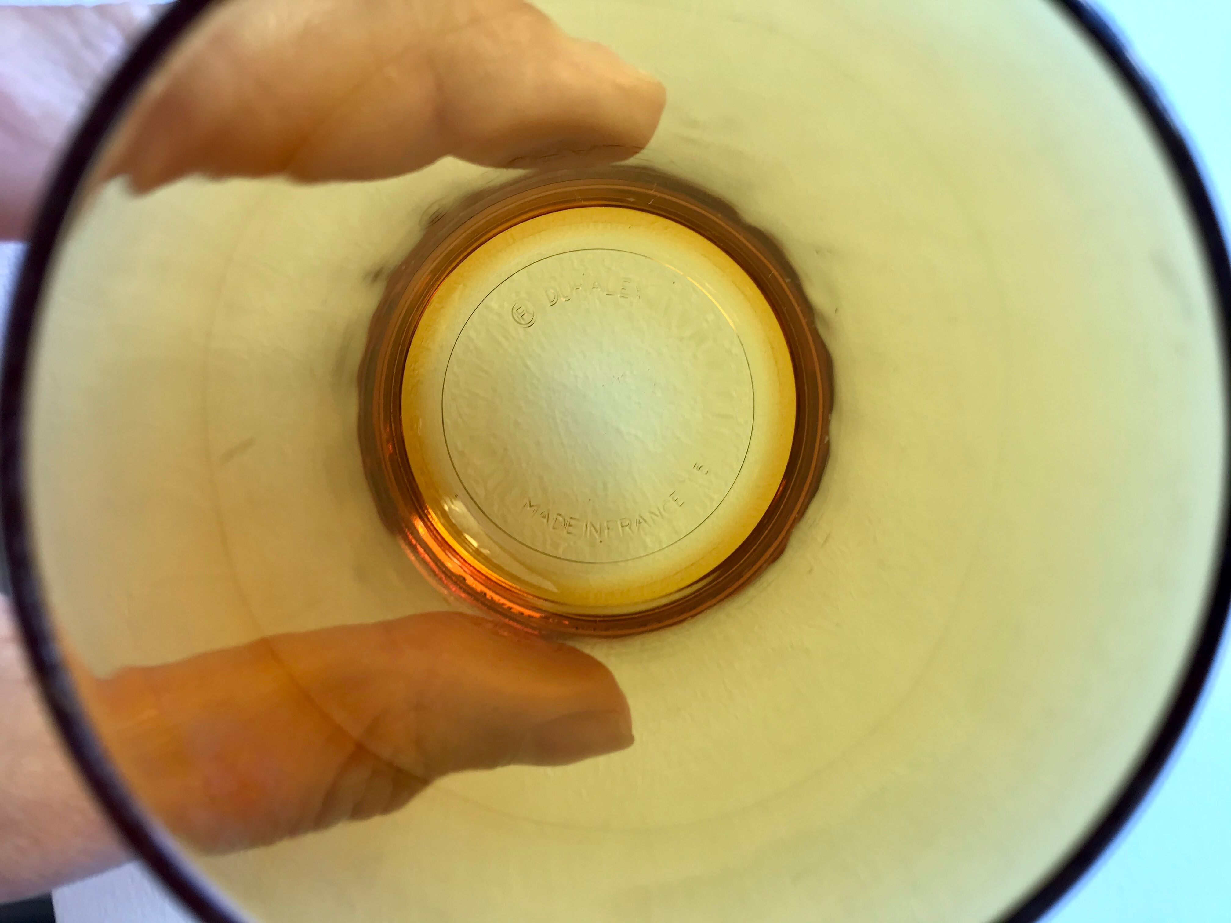 Set of 4 amber glasses 70s