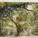 Aquarelle paysage vintage