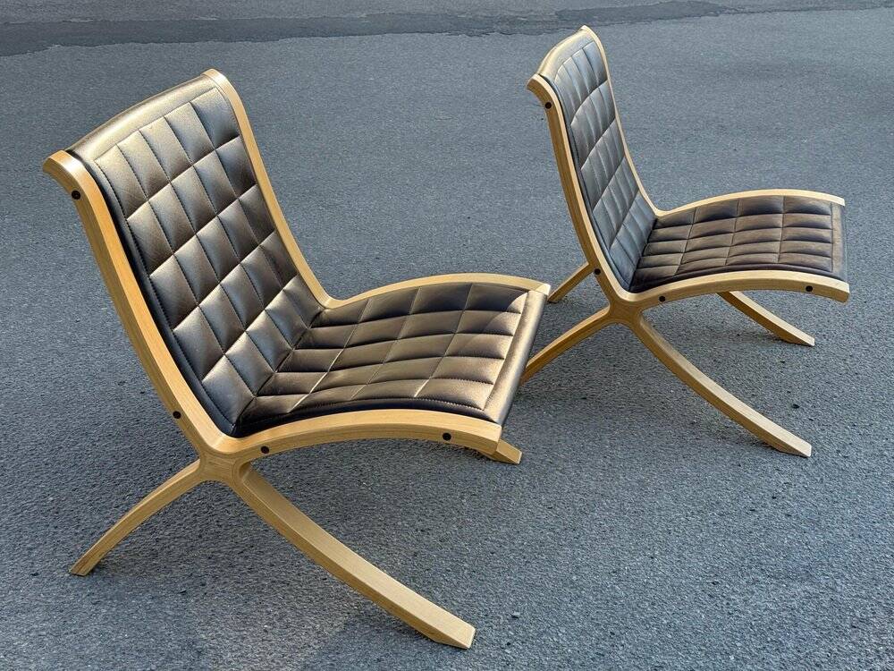 AX chairs attributed to Peter Hvidt & Orla Mölgaard, attributed to Fritz Hasen, 1978, set of 2