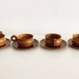 1970's Vintage Teak Set of Cups