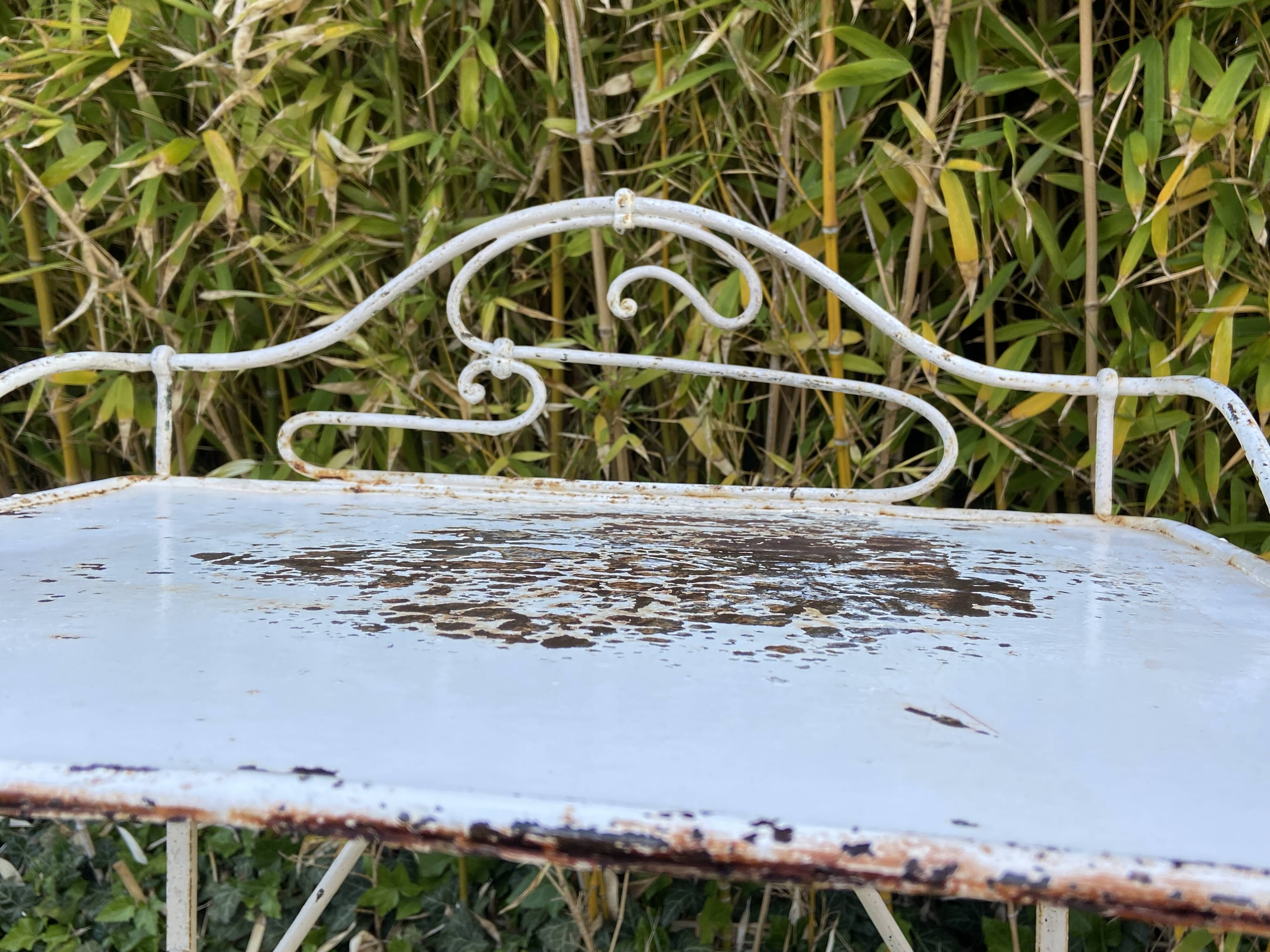 Antique metal dressing table console France shabby chic 1920