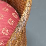 Antique Carved Sofa with Cane Sides , Czechoslovakia