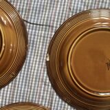 7 Saint Clément flat plates in brown earthenware