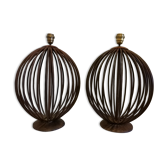 Pair of wrought iron lamp basess