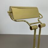 Modernist Travertine and Brass Table Light by Hillebrand Leuchten, Germany, 1980