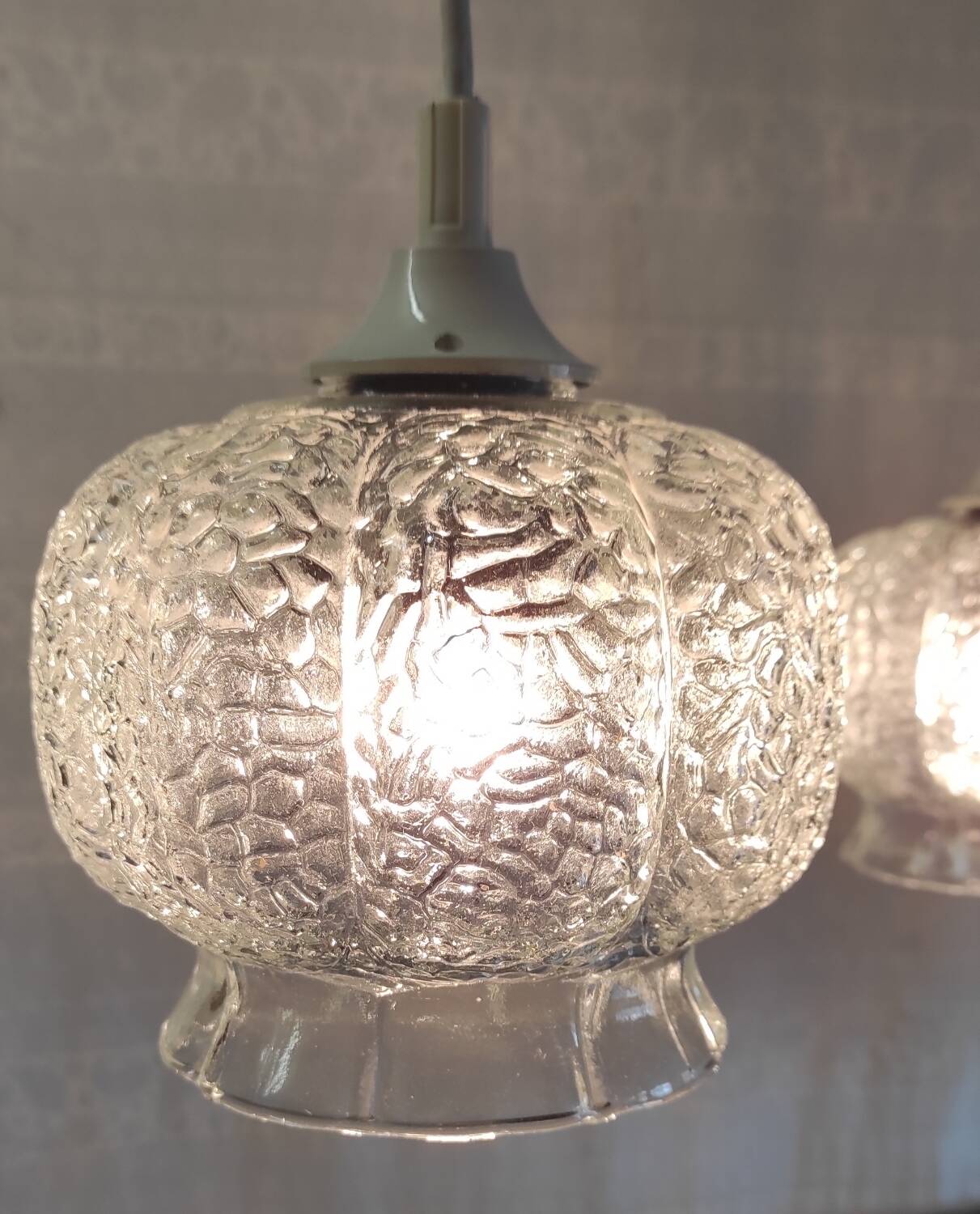 Vintage glass pendant lights - 60s/70s