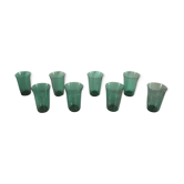 Lot 8 glasses vintage green cups oil Lesieur