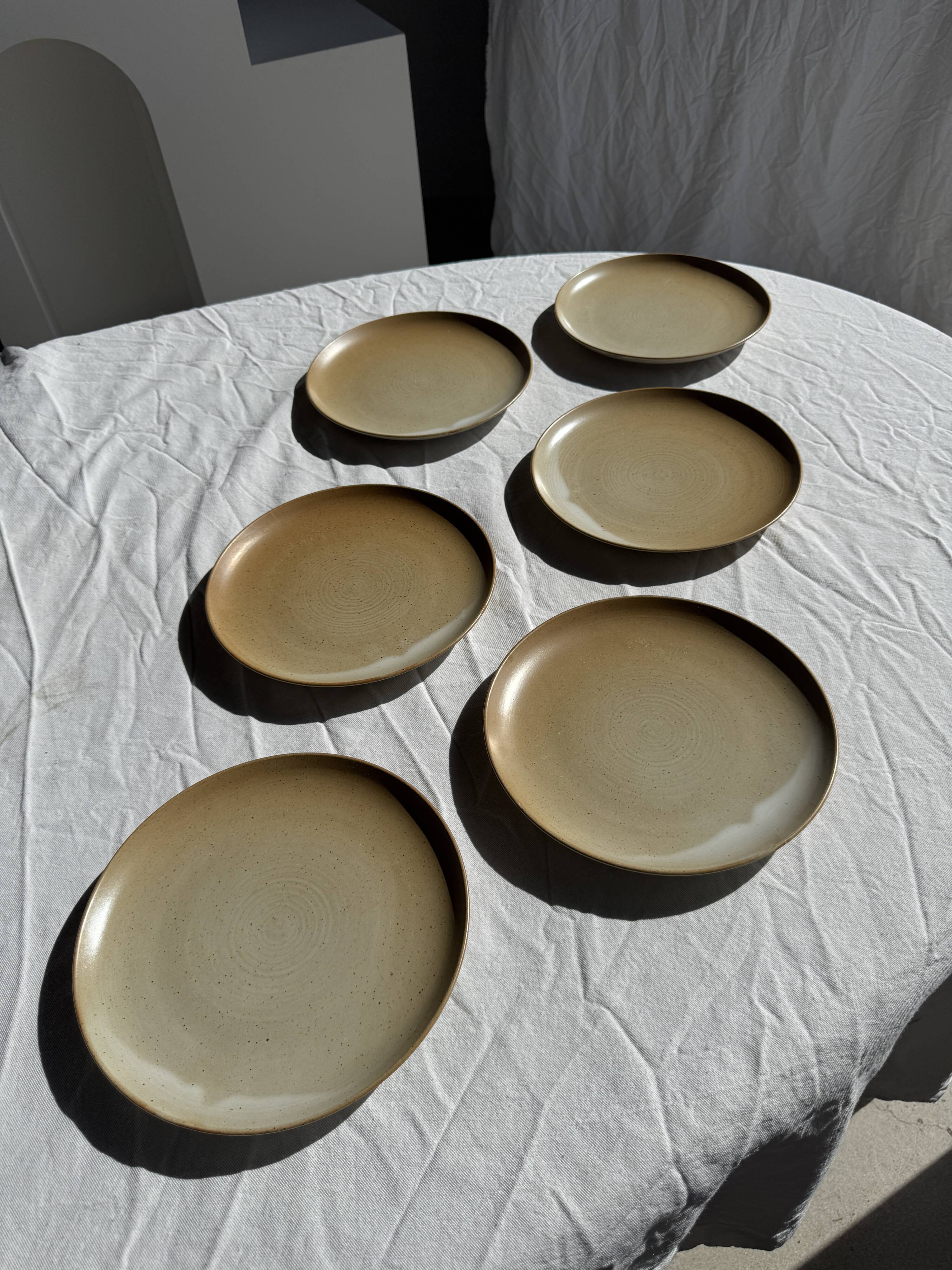 Set of 6 stoneware plates Village France D24