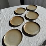 Set of 6 stoneware plates Village France D24
