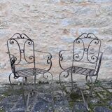 Ensemble de chaises en fer forgées artisanales