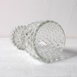 Mid-Century Clear Pressed Glass Vase by Jan Schmid, Rosice / 1961