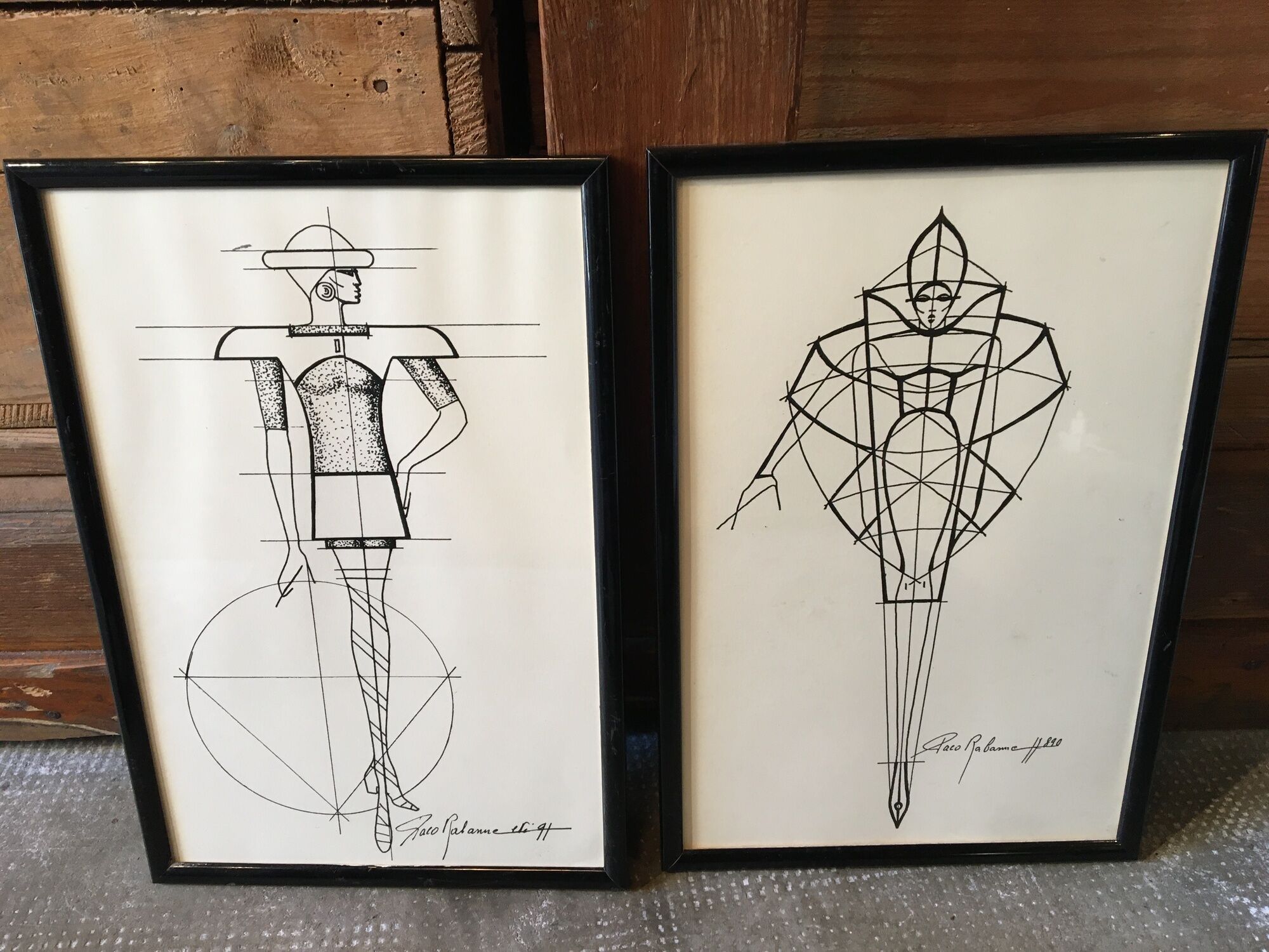 Illustration of press fashion by Paco Rabanne in the 90s
