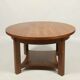 Art deco Round Wood Coffee Table Style Natural Wood renovated Old Table
