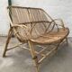 Vintage rattan bench
