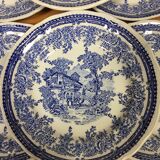 9 blue Luneville KG dessert plates