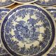 9 blue Luneville KG dessert plates