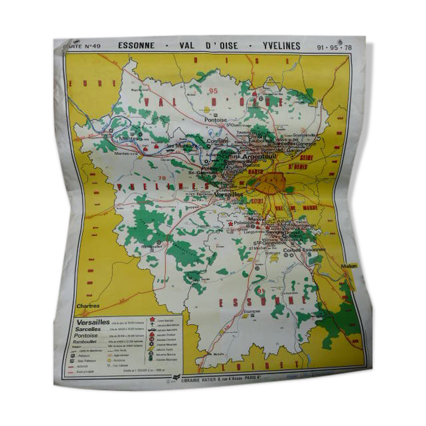 School poster N°49 Hatier 1969 Paris and suburbs