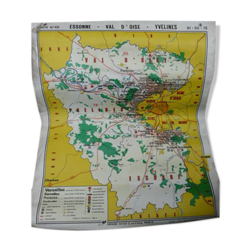 Affiche scolaire N°49  Hatier 1969 Paris et banlieue