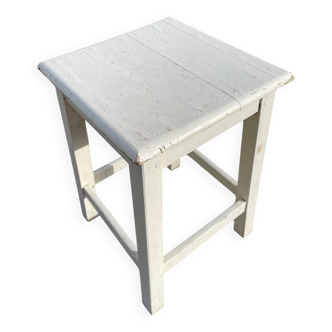 White square wooden stool