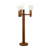 Lampadaire en pin massif tourné par Uno Kristiansson pour Luxus Suède, années 1970