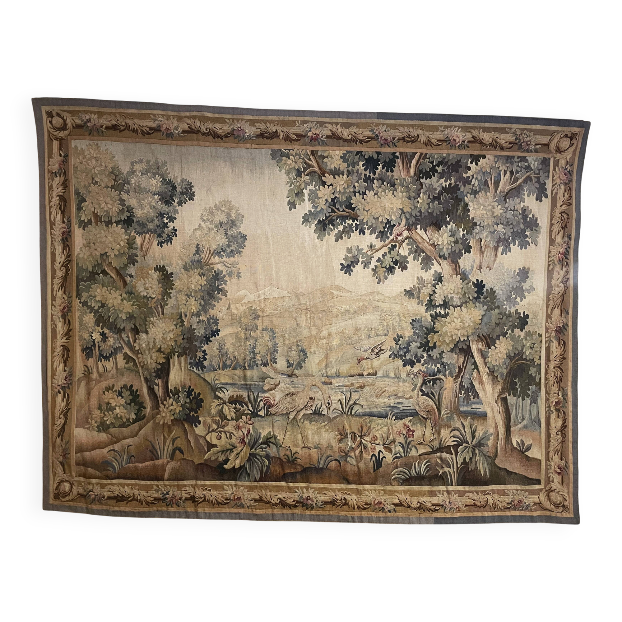 19th-century Aubusson Verdure tapestry
