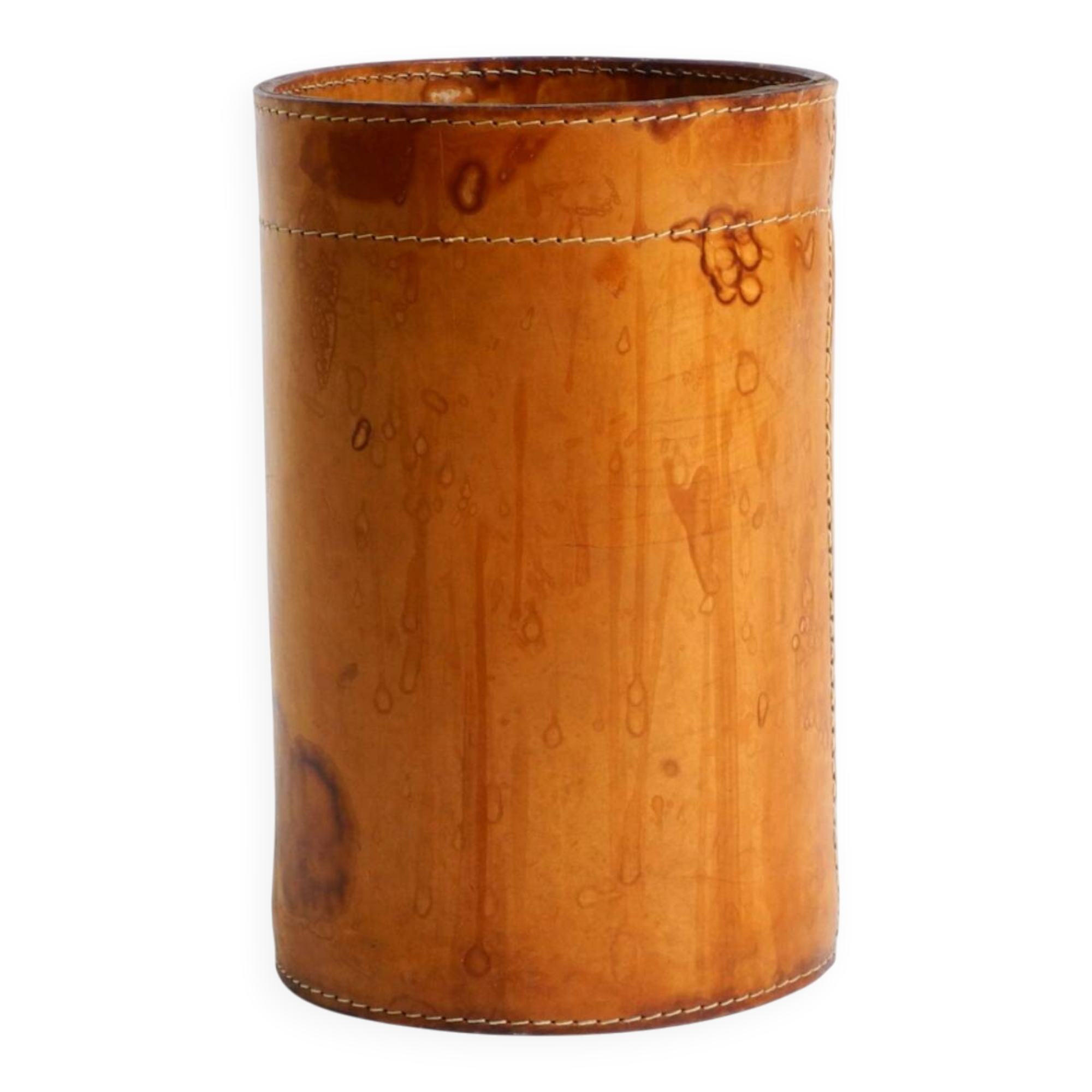 Beautiful 1960s leather paper bin by Torben Ørskov & Co Denmark