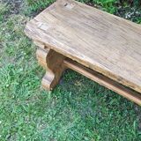 Brutalist oak bench