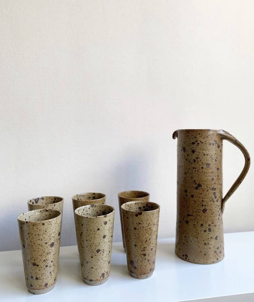 Vintage set in pyrite stoneware, orangeade service