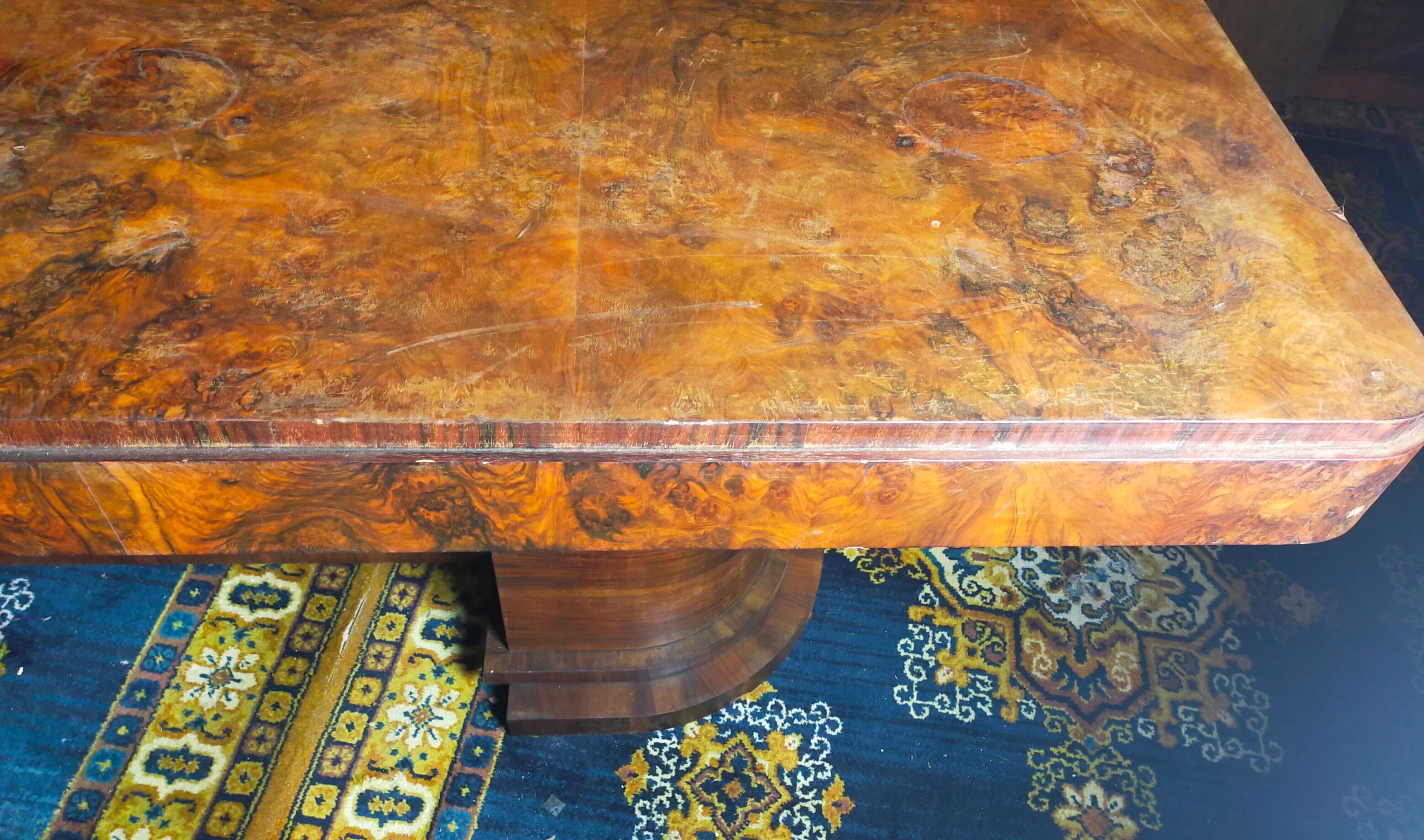Art deco period table in walnut bramble