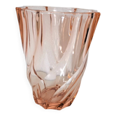 transparent glass vase in art deco style