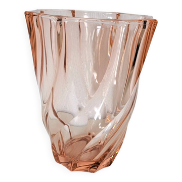 transparent glass vase in art deco style